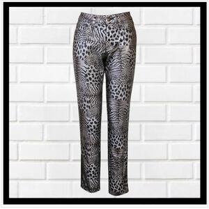 CIELO Women’s Skinny Pants Animal Print Brown/Taupe/Black Sz L